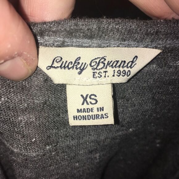 Lucky Brand XS Olive brass studded short sleeve top - Picture 3 of 3